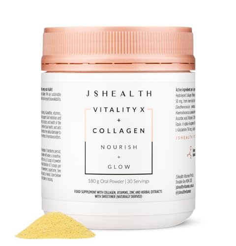 JSHealth Vitamins Vitality X + Collagen - Beauty Powder Supplement with Vitamins C & E to Nourish Hair Skin and Nails (180g)