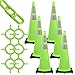 Mr. Chain Traffic Cone and Chain Kit, Safety Green with Reflective Collars, 36-Inch Height (97277-6)
