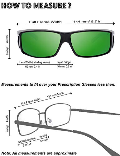 Image of The Fresh High Definition Polarized Wrap Around Shield Sunglasses for Glasses - Leather Eyeglasses Case