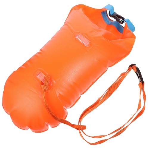Flotador de natación para evitar riesgos en el mar con bolsa seca de nylon visible