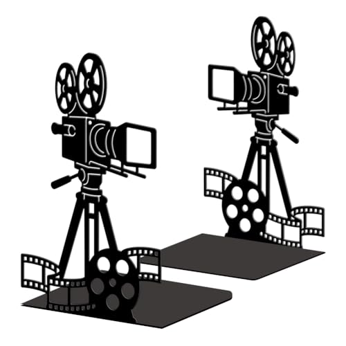 Film Projector & Reel Metal Bookends