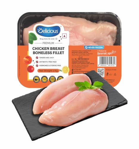 Image of Elicious Chicken Breast Boneless Fillet 1 Kg| Boneless | Skinless | Antibiotic-Residue-Free | Fresh | Never Frozen
