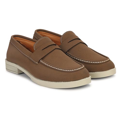 Image of Kraasa Men Premium Driftor 2.0 Block Heel Loafers for Mens, Causals| Lighweight Slip-On's | Soft Cushioned Insole | Super Flexible, Comfortable for Men