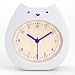 Soundance Cute Kids Alarm Clock, Analog Battery Operated Quiet Silent No Ticking Beep Sounds Sleep Training Rechargeable Night Light, Gift for Girls Boys Children Bedroom, Easy Use Set, White Bear BC1