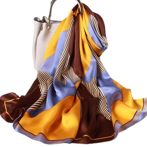 Foulard en soie femme long châle chaud automne hiver mode