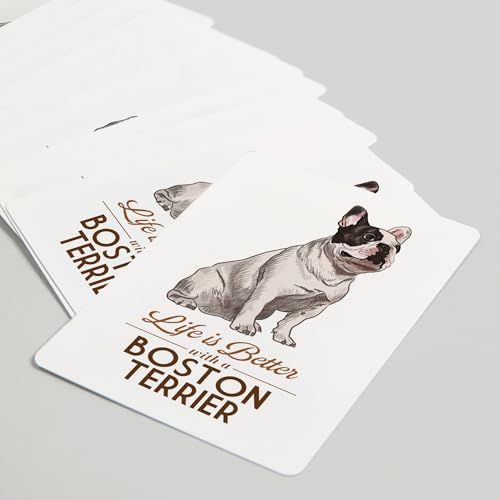 Lantern Press Boston Terrier, naipes póker 52 piezas miniatura 5