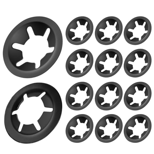 FOMGIIN 15 Stück M10 Sicherungsscheibe Unterlegscheiben, Sicherungsringe Klemmscheiben Klemmring, Innenzahn Unterlegscheiben Zahn Geschwindigkeit Sicherungsscheiben (Schwarz 65 Manganstahl)