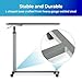 Invacare Bed Table, Height Adjustable Overbed Table, Hospital Bedside Table, Medical Rolling Desk with Wheels, Waterproof Medical and Home Use L-Shaped Steel Base Over Bed Tray Table