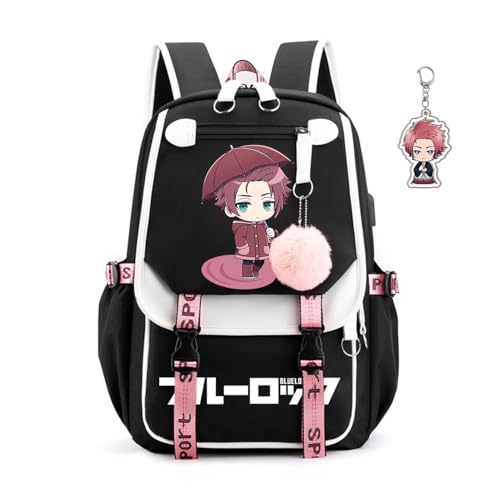 Blue Lock Backpack Unisex Men Women Isagi Nagi Rucksack Sae Bachira Backpack Anime Bag Kawaii (Sae Itoshi-A)