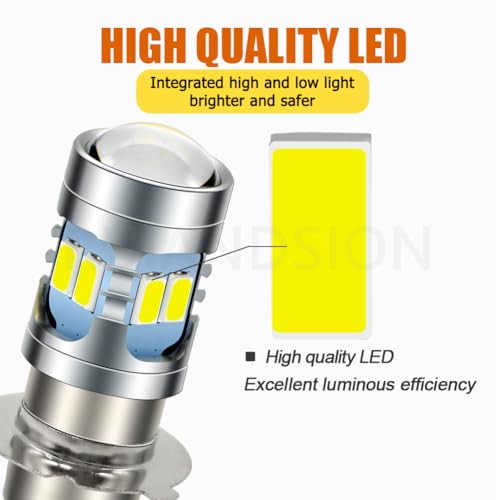 Ruiandsion P15D-25-3 Bombilla LED 6000K Blanco 6V-30V para moto miniatura 5