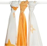 Mullwindeln Bamboo 70x70 3er-Set orange star