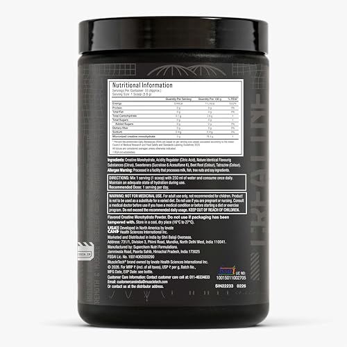 Image of MuscleTech Platinum Creatine Micronized Powder | 33 Servings, Citrus Blast | Improves Strength, Power & Muscle Recovery |Muscletech Creatine Flavored - 125g