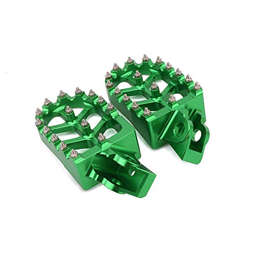 Image of AnXin Dirt Bike Foot Pegs Wider Footpegs Foot Pedals Rests CNC for KX65 00-23 KX85 01-23 KLX 140 KLX140 08-23 KX100 98-21 KX112 22-23 KX80 Pit Bike Motorcycle Green