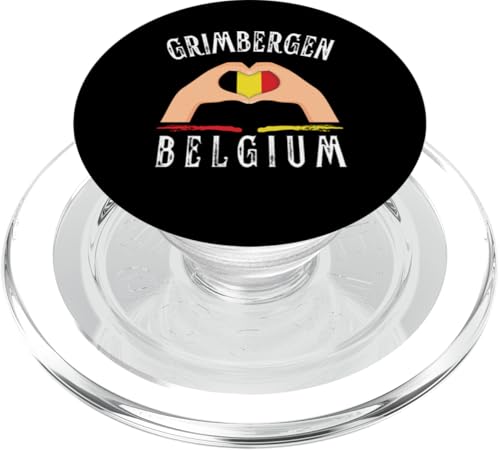 Belgium Flag Heart Grimbergen City PopSockets PopGrip para MagSafe