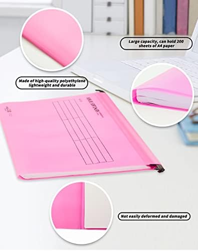 15 Pcs A4 Suspension Files Polypropylene A4 Filing Cabinet Files Hanging Filing Storage Folders with Tabs and Card Inserts for Work Office School Home Organization (314*244MM)(Mixed Color)
