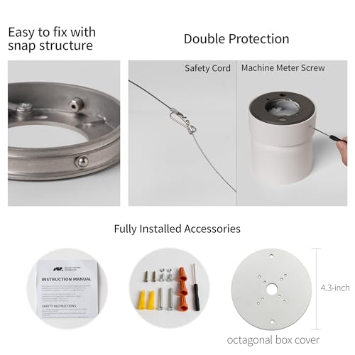 Image of Aisilan 9W Dimmable LED Ceiling Spotlight, Adjustable Directional Surface Flush Mount Lighting, Wall Spot Lights Indoor Accent Fixture Fitting for Kitchen Bedroom Living Room, 3000K, White