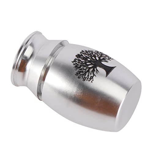 ORFOFE 1個 ペット壷 火葬 タグ 灰の 灰の記念品 犬の壷 鬼ごっこ 棺 犬の灰のためのペット骨壷 ペットメモリアルウルン 灰用の散布管 無地 犬の灰壷缶 Silver ステンレス鋼