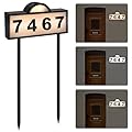 Solar House Numbers for Outside, Aqonsie Solar Powered Address Sign, Waterproof Outside 3000K Warm LED & 4500K & 6000K White Illuminated Plaques with 3 Lighting Modes House/Home