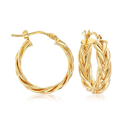 Ross-Simons Italian Braided Hoop Earrings in 14kt Yellow Gold