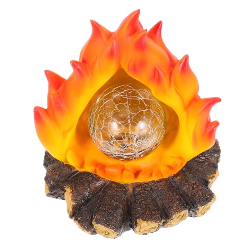 KALLORY Realistic Solar Flicker Lantern Solar Floor Lamps Outdoor d Campfire Night Light Led Fake Fire Logs for Home Decor