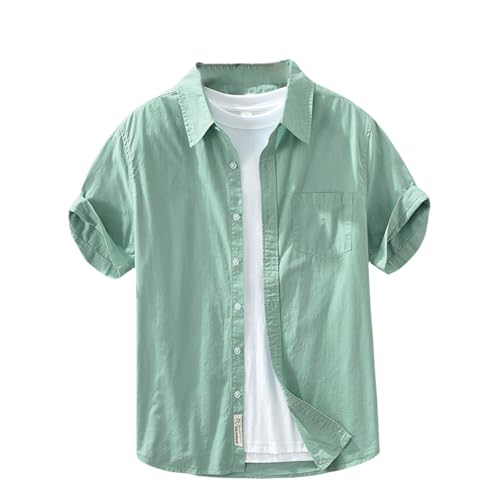 Chemise à manches courtes homme style japonais coupe ample et légère pour l'été