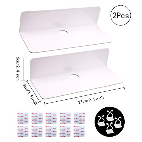 Drijvende wandplanken, 2 stuks zelfklevende plank met accessoires acryl kleine displayplanken zelfklevende displayplank… - Image 3