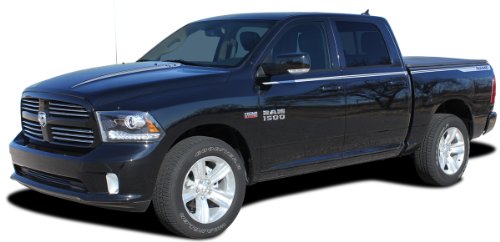 MoProAuto Pro Design Series RAM Hustle : 2009-2018 Dodge Ram Hood Spears and Bed Striping Vinyl Graphic Decal Stripes (Fits All Models) (Color-3M 04 Red)
