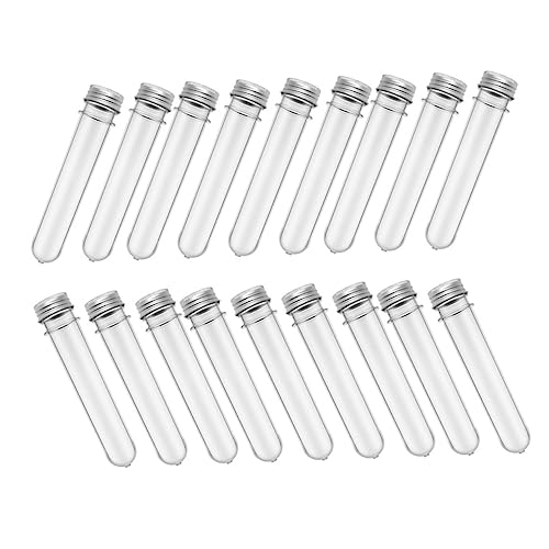 FUNOMOCYA 50pcs Test Tube Bottle Small Candy Tubes Test Tubes Candy Vials Containers for Cookies Bath Salt Storage Tube Vending+Machines Cookie Container Clear Bottles Flat Tube Bottle Pet