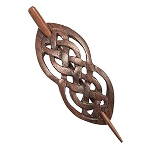 81stgeneration Handmade Natural Wood Celtic Knot Hair Barrette – Styling Wooden Hair Stick – Boho Hair Pins for Women Wedding – Vintage Style Brown Hair Accessories – Spiritual Gifts for Her