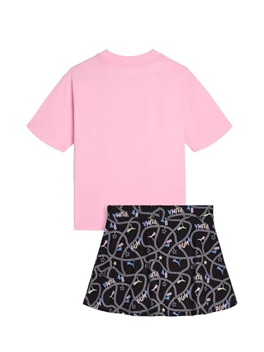 Image of PUMA Girls' 2 Piece Set, Short Sleeve Cotton Jersey T-shirt & Matching Skort