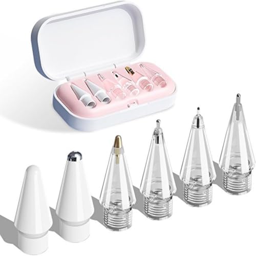 PSR Aksesuar Apple Pencil Uyumlu Yedek Kalem Uçları – 6’lı Set | Özel Taşıma Kutulu (Pembe) - Görsel 1