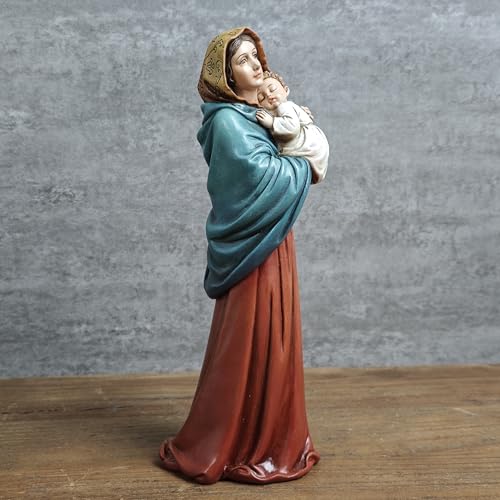Estatua Virgen María Católica 9.3 in Resina Multicolor miniatura 3