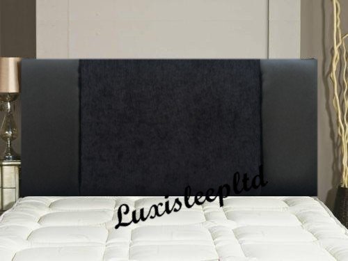 luxisleepltd Stylish Two Tone Oslo Headboard Finished In A Luxury Chennile and Faux Leather Fabrics (3ft,30 inches Height, Raspberry che +Red F.Leather)