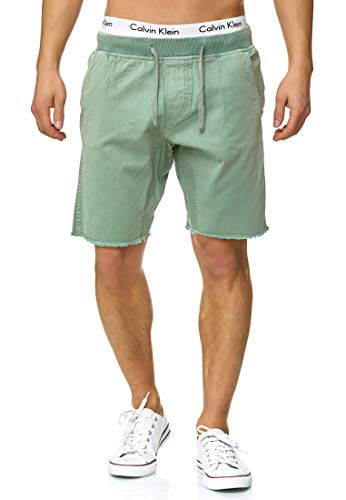 Indicode Caballero Carver Pantalones Cortos Chinos de 100 % algodón | Más Corto Pantalón Regular Fit Bermudas Verano Largo por la Rodilla Destroyed Men Pants Chino para Hombres Blue Surf XXL
