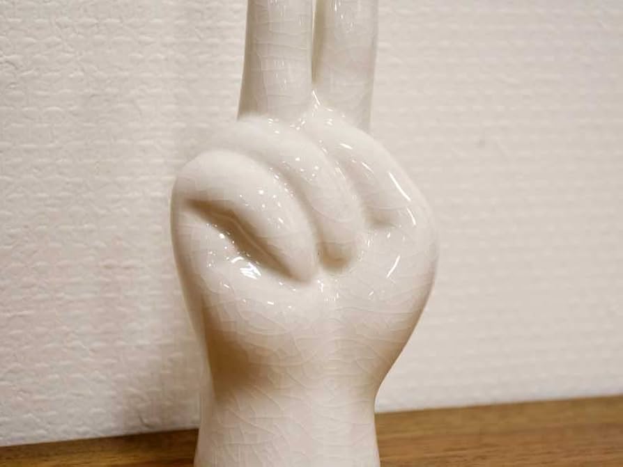 ハンドモチーフ オブジェ 灰皿 小物入れ 陶器 スペースエイジ置物 ハンドモチーフ オブジェ 灰皿 小物入れ 陶器 スペースエイジ置物