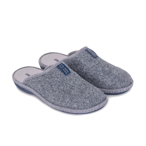 Zapatillas de Casa Nordikas de Fieltro para hombre (gris, Sistema tallas calzado EU, Adulto, Hombre, Números, mediano, 42)