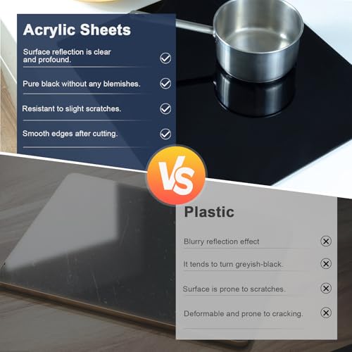 KINLINK 12x16 Plexiglass Sheets 1/8 inch Thick - 3mm Black Cast Acrylic Sheet, Plastic Sheet Polycarbonate Sheet for DIY Project, Craft, Acrylic Sign Wedding Invitation 4 Pack - Image 7