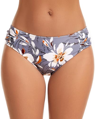 Image of Women's Bathing Suit Bottoms Full Coverage Ruched Bikini Tankini Bottom Swimsuit Brief