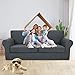 JIVINER 3 Pieces Couch Covers for 2 Cushion Couch Stretch Sofa Cover with 2 Extra Large Seat Cushion Covers Thick Fitted Loveseat Sofa Slipcovers for Living Room (XL Loveseat, Dark Gray)