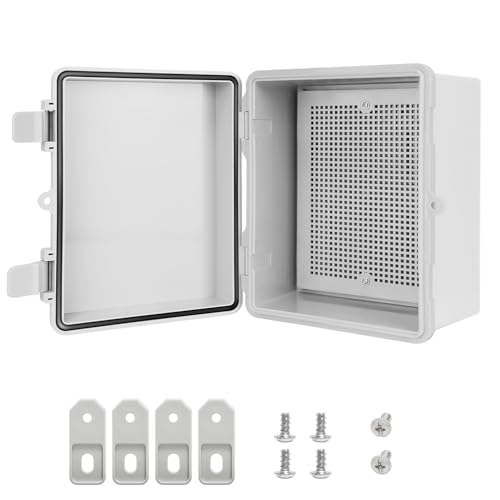 LMioEtool - LMioEtool ABS Plastic Dustproof Waterproof IP65 Junction Box Hinged Shell Universal Electrical Project Enclosure Gray 220x170x110mm (8.7"x6.7"x4.3")