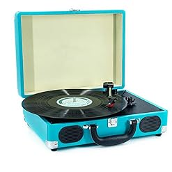 Tourne-Disque, Tourne-Disque Design Valise Vintage pour la décoration de la Maison, Tourne-Disque Vinyle 3 Vitesses W (Bleu Taille Unique) - Les Beatles, Paul McCartney, John Lennon, RIngo Starr, George Harrison