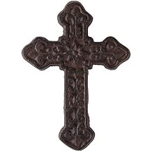 BRASSTAR Cast Iron Wall Cross Decoration Rustic Antique Metal Cross Farmhouse Home Wall Hanging Decorations TQZDPT21