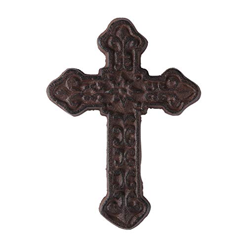 BRASSTAR Cast Iron Wall Cross Decoration Rustic Antique Metal Cross Farmhouse Home Wall Hanging Decorations TQZDPT21
