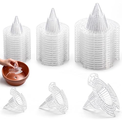 Singhoow 120 Pcs Cone Flower Pot Hole Mesh Pads for Drainage, Plastic