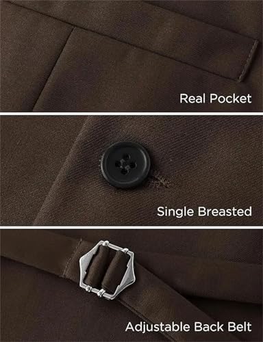 Men's V-Neck Slim Fit Formal Suit Vest Office Business Casual Wedding Groom Vest4