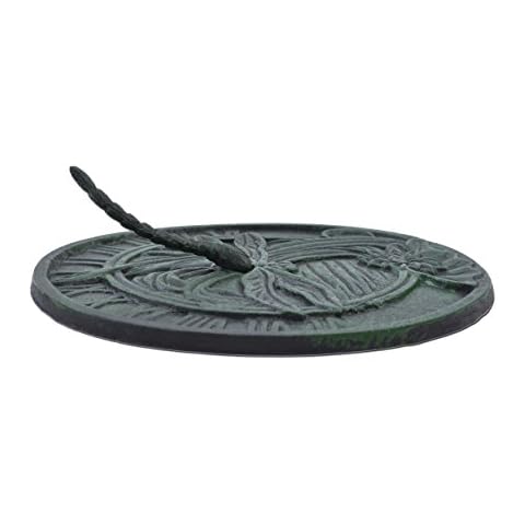 FLAG EMOTES Sundial Decorative Dragonfly Garden Plaque Green 9.75" Wide Cover