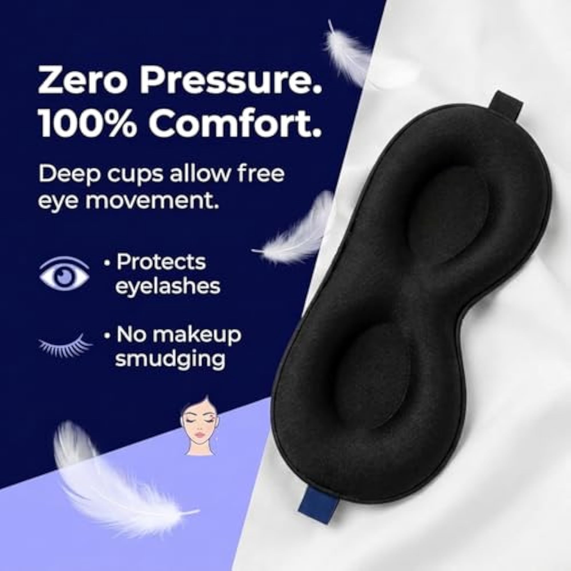 Silk Eye Mask for Sleeping, Adjustable Strap Premium Sleep Mask