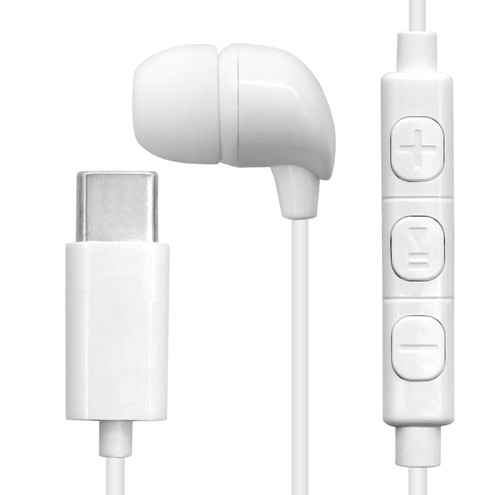 ラスタバナナ iPhone15 Android 用 Type-C 片耳 モノラルイヤホンマイク カナル型 DAC搭載 有線 ホワイト REMMSCD02WH