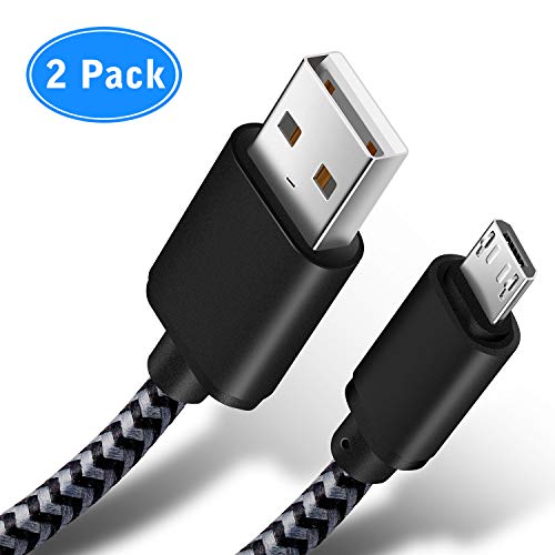 X-EDITION Android Charger Cable, Micro USB Cable (2-Pack, 10Ft) Braided Extra Long Fast Charger Cord Compatible with Galaxy S7 S6 Edge S4 Note 5 J7 J5, Moto G5, LG G4 G3 (Grey)