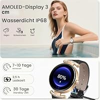 Jugeman Smartwatch Damen Fitnessuhr Bluetooth Anrufe IP68 Wasserdicht – Ansicht 3